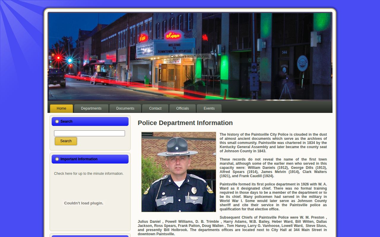 Paintsville Police Department official arrest records information page